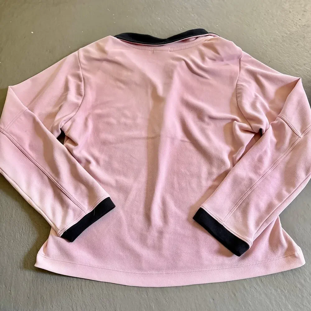 Nike Pink Quarter Zip Womens Small Y2K Grey Tag VTG Nike Lightweight Jacket